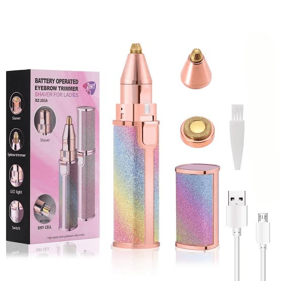 2 In 1 Hair Remover Chargeable, Multi Attractive Color With USB Charging Cable And Cleaning Brush - Image 2