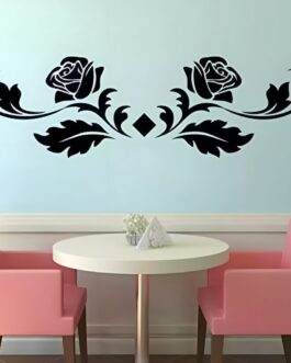 Wooden Flower Rose Floral Wall Sticker