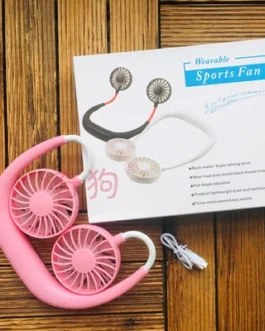 Neck Fan Aromatherapy Lighting Neck Cooler Hand Free Neckband Fan USB Rechargeable Dual Fan Mini Summer Portable (7 Wings) (Random Color)