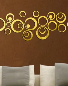 3D Mirror Wall Stickers Round Acrylic Wall Sticker (20 pcs)