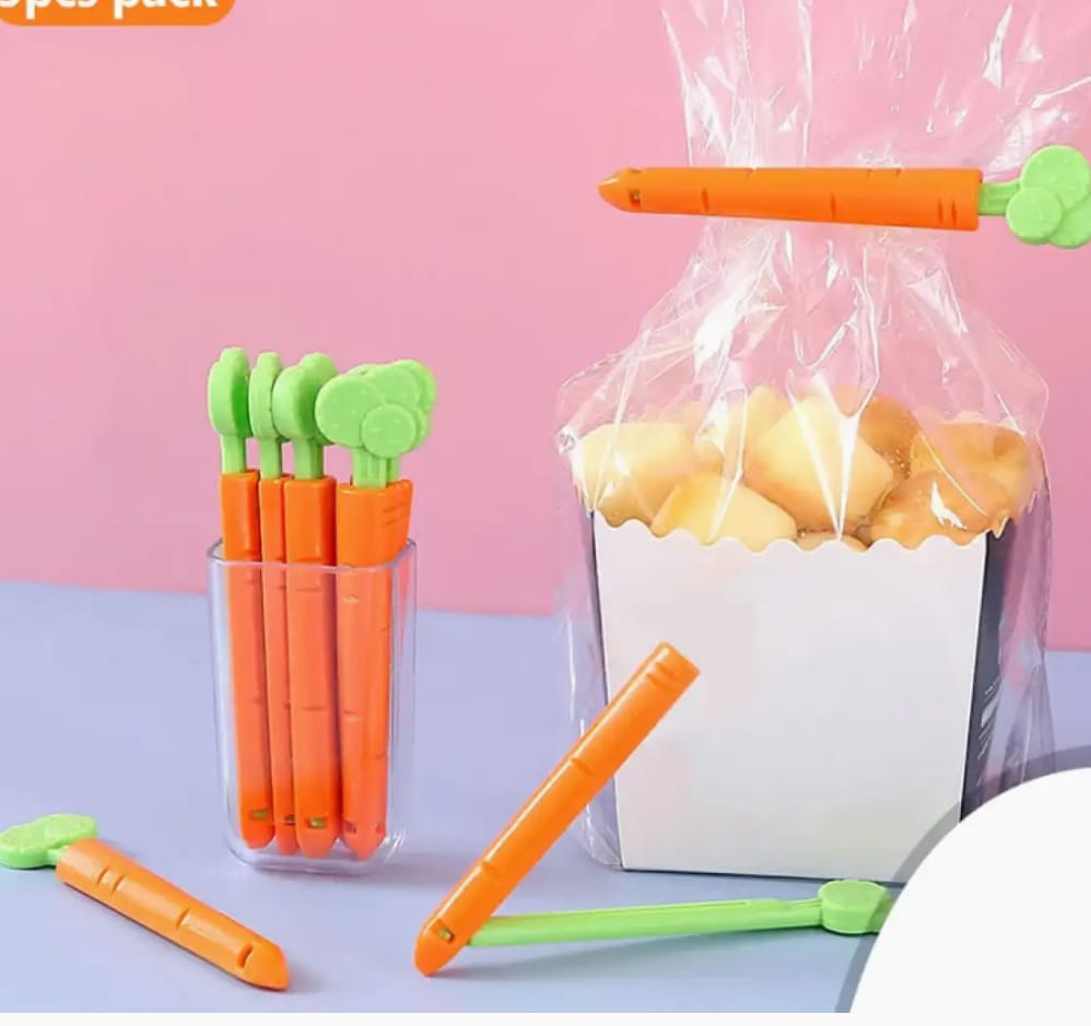 Food Sealing Clip Carrot Shape (pack of 5 clip) - Image 7