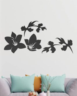 Wooden Flower Lines Wall Sticker
