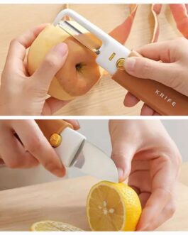 Stainless Steel 2 in 1 Fruit cutting Knife with Peeler For Peeling and Cutting,(random color)