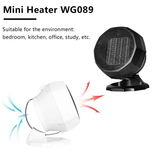 Miniature heater model WG-089.. Flexible 1800W Portable Electric Heater Fan - Image 6