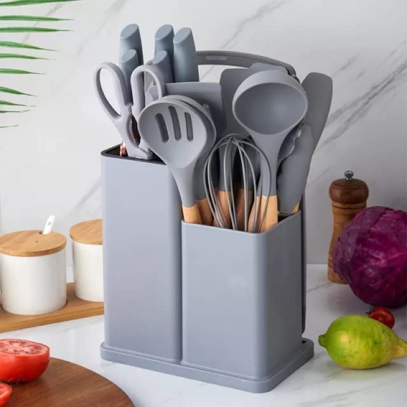 19 PCs Silicon Cooking & Knife Set (random color) - Image 6