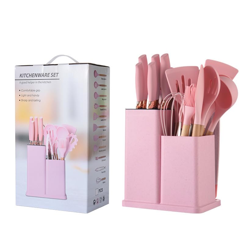 19 PCs Silicon Cooking & Knife Set (random color) - Image 7