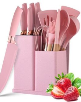 19 PCs Silicon Cooking & Knife Set (random color)