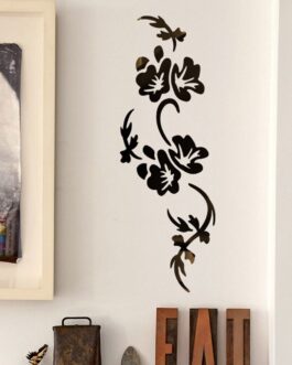 Wooden Wall Art Sticker Modern Flower Vine Pattern