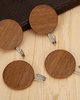 Plastic Brown Wooden Hook Set Wall Adhesive Hook Set, (Number Of Hooks: 4)