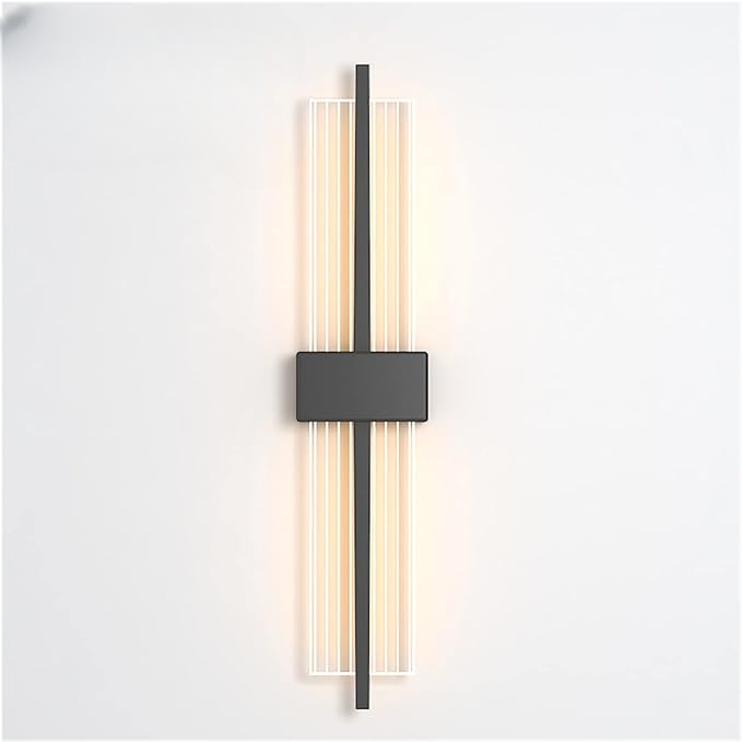 Modern Wall Lamp Straight Line Vertical Led Light | Gold Bedroom Bedside Lamp - Minimalist Living Room Background Wall Aisle Wall Lamp for Living Room, Hall, Dining Table, Bedroom, Corridor, Restaurant Home Dթcor & Indoor Lightings (Black) - Image 5