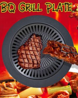Non Stick Grill BBQ 32cm / BBQ Grill Frying Pan Non-Stick Korean Traditional Cast Iron Grill Pan BBQ Plate for Home Use Outdoor Picnic Accessories