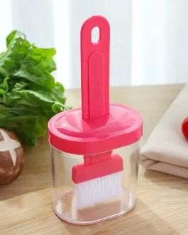 Plastic Oil Bottle Seasoning Dispenser with Silicone Rubber Bristle Brush for BBQ, Oil Brush Bottle Set Oil Storage Container for Kitchen (Multicolor)