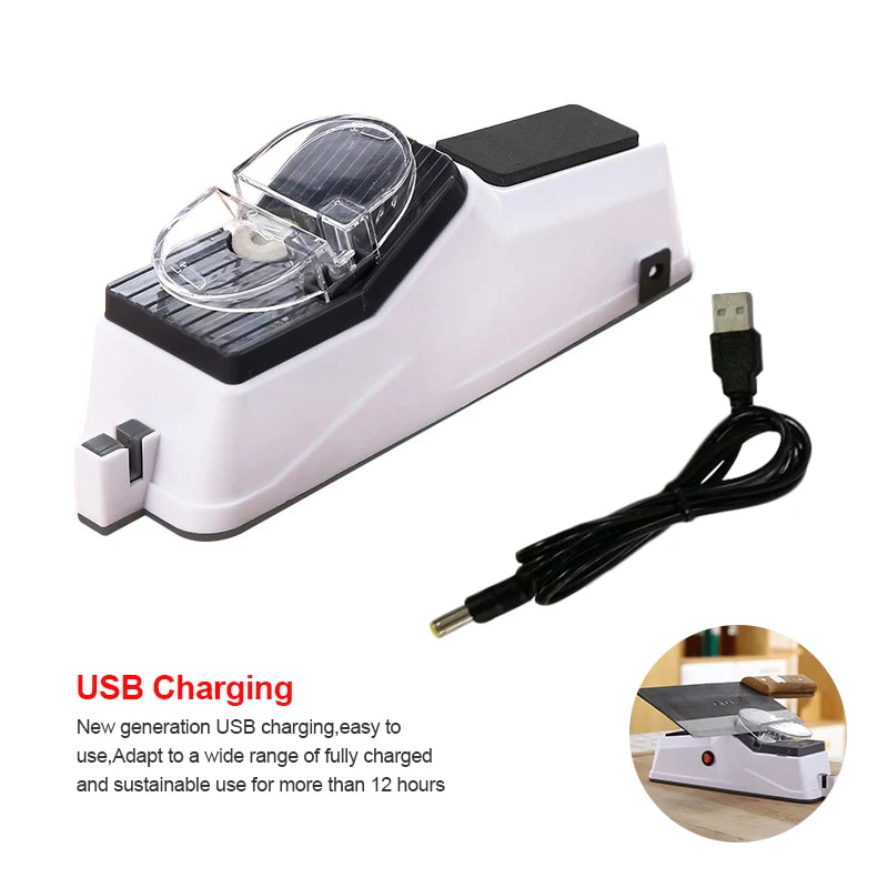 Knife Sharpener Electric | USB Electric Knife Scissor Sharpening Tool For Kitchen | Multifunctional Electric Rechargable Knife Sharpener Professional - Image 12