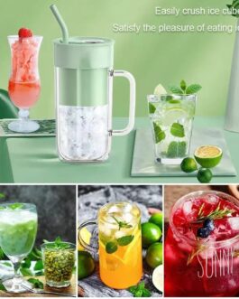 Juicer Portable Outdoor Juicing Cup Home Mini Cordless Crushed Ice Machine USB Charging Fruit Vegetable Blender(random color)