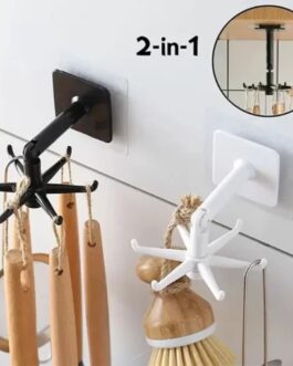 Kitchen Tools Spoon Holder Stand 360 Degrees Rotated Punch-Free kitchen Spoon Rack Wall Hanging Kitchen Utensils Jewelry Rotating Hook Spoon Hook For Kitchen - 1Pc