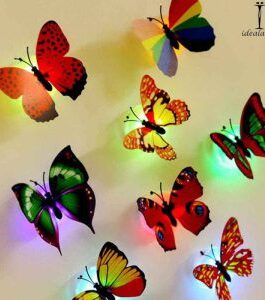 3d Led Butterfly Night Light Colorful Wall Paste Home Decor For Baby Room