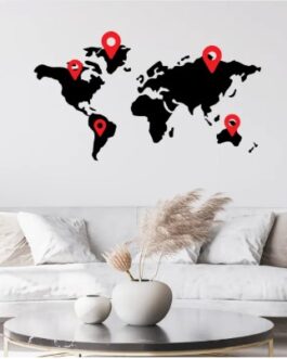 World Map Wall Sticker For Wall for kids | 12×24″ & 48×96″ World Map Wall Stickers
