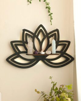 Lotus Flower Corner Shelf Lotus, Flower Corner Shelf Wooden