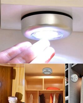 3 Led Silver Closet Cabinet Lamp | AAA Battery Powered | Wireless Stick Tap Push Security, Kitchen, Bedroom, Wardrobe Night Light