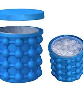 New Magic Ice Cube Maker Genie Silicone - Ice Bucket The Revolutionary Space Saving Ice Cube Maker - Blue