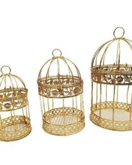 Metallic bird Cages for home decor and gift (pack of 3)