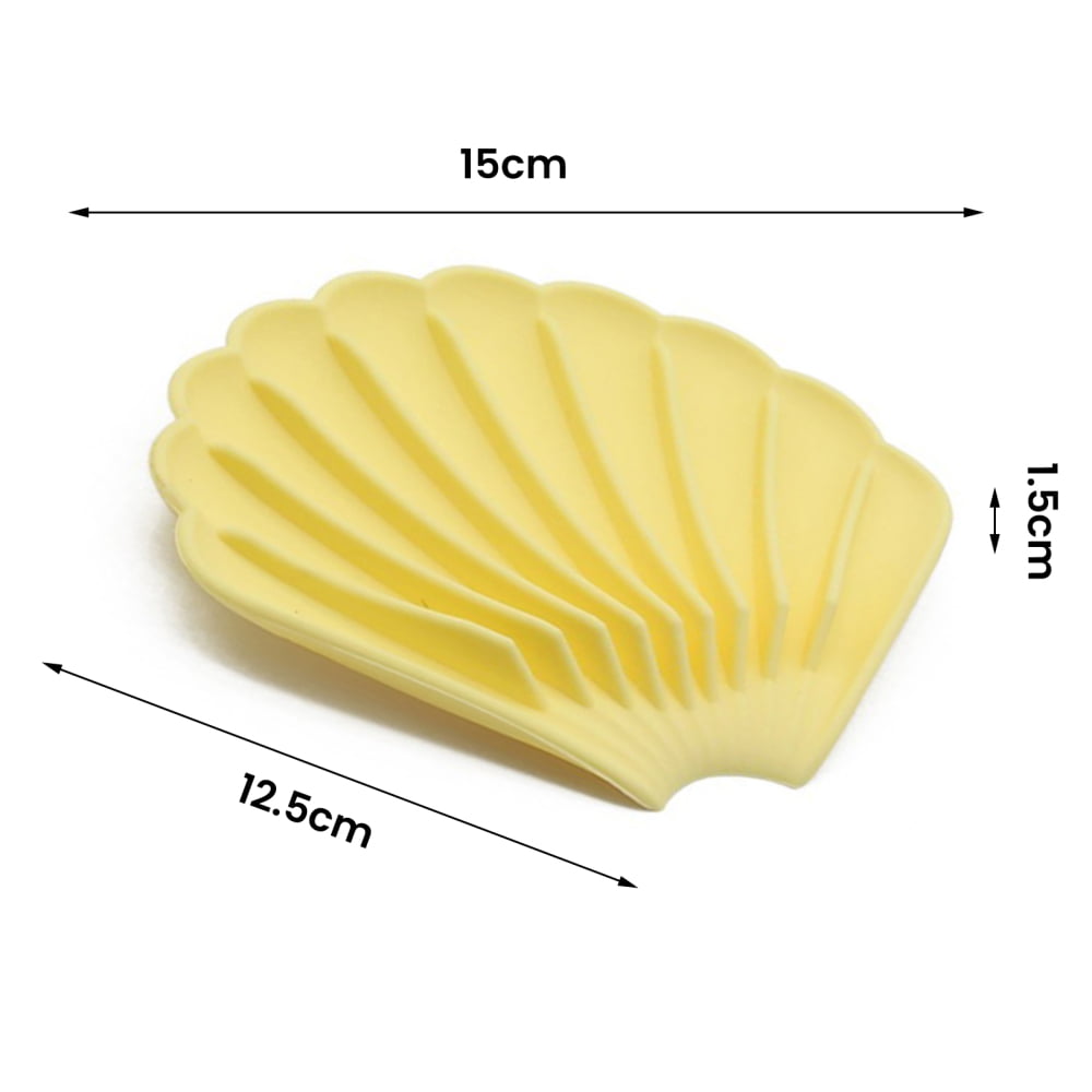 Silicone Soap Dishes Anti-slip Shell Shape Soap Storage Holder Soapbox Plate Tray Bathroom Supplies (random color) - Image 5