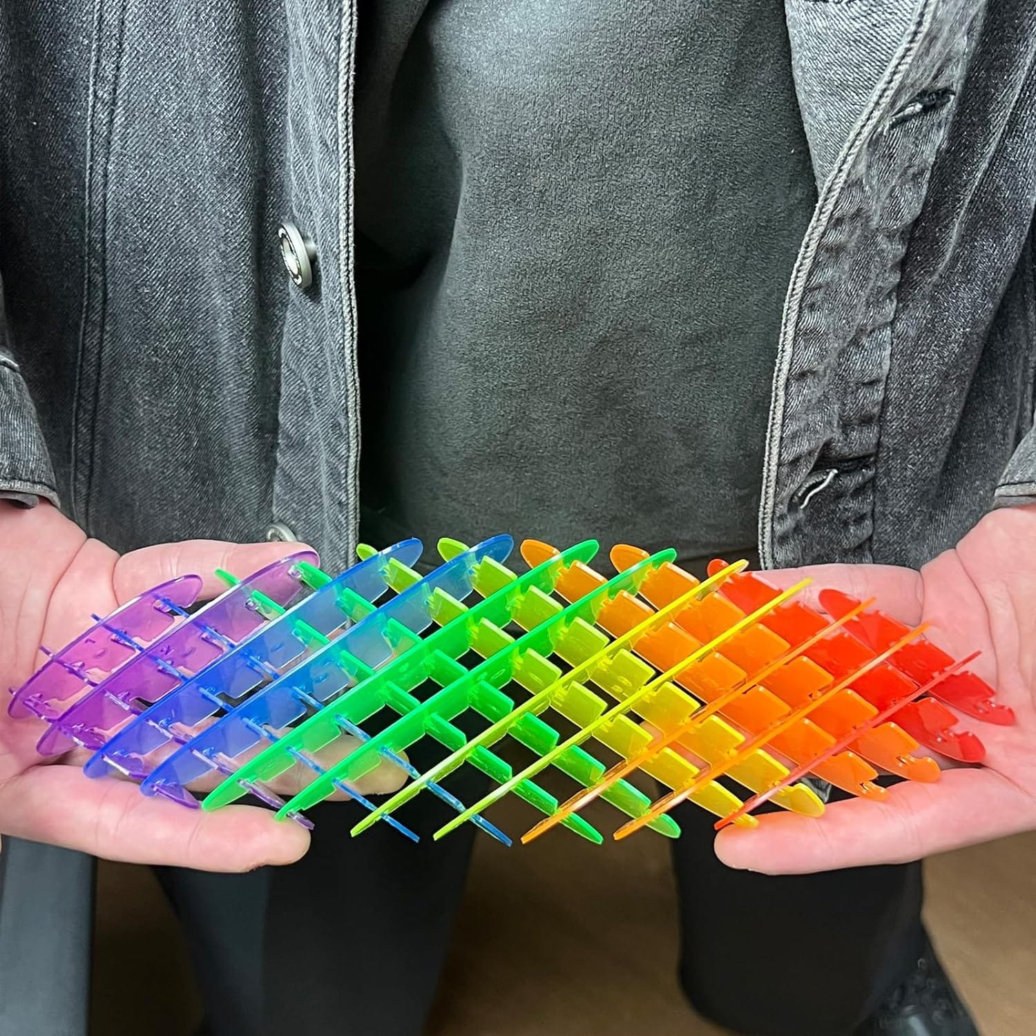 Rainbow Colors Worm Fidget Toy Sensory Stress Anxiety Relief Toys for Adults and Children - Image 4