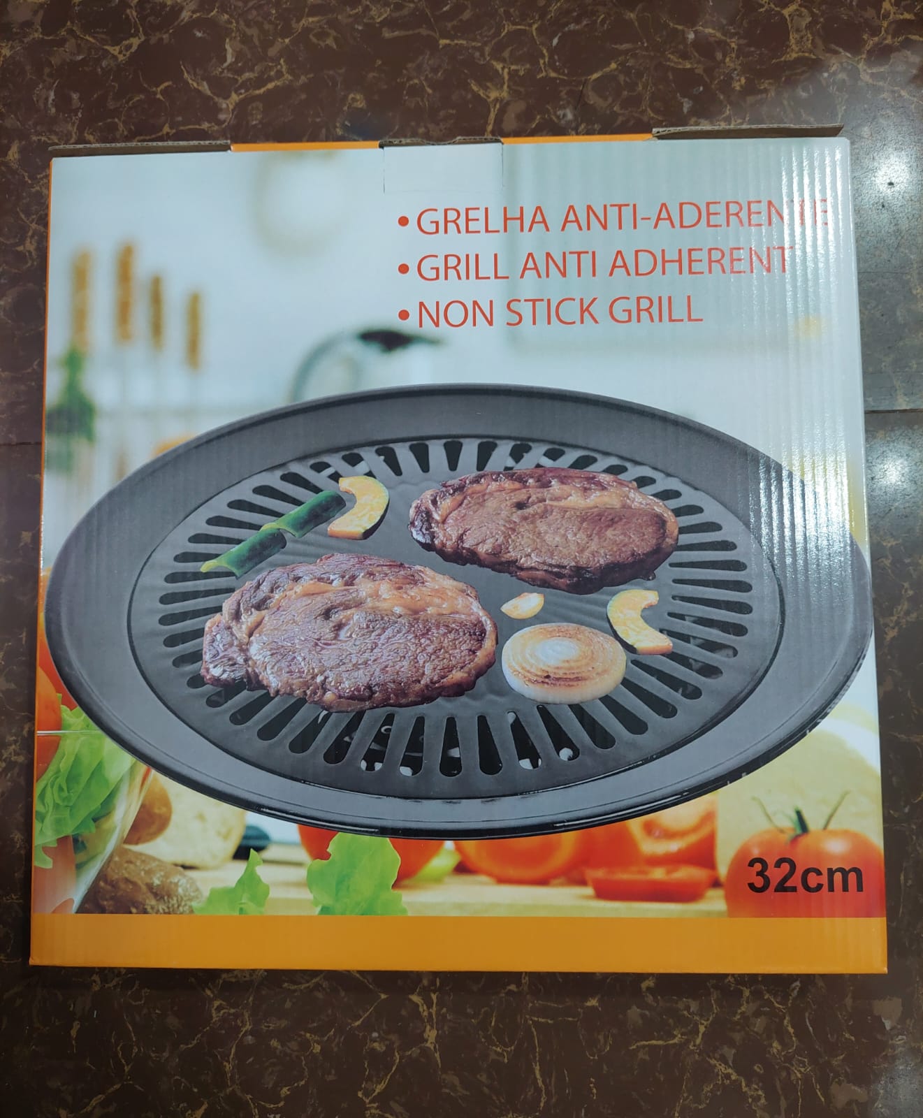 Non Stick Grill BBQ 32cm / BBQ Grill Frying Pan Non-Stick Korean Traditional Cast Iron Grill Pan BBQ Plate for Home Use Outdoor Picnic Accessories - Image 6
