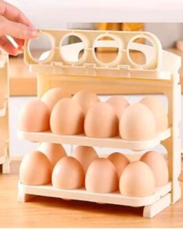 Egg Holde Rolling Storage Container Space-saving Rack for Kitchen Refrigerator Space Saving Egg Holder(random color )