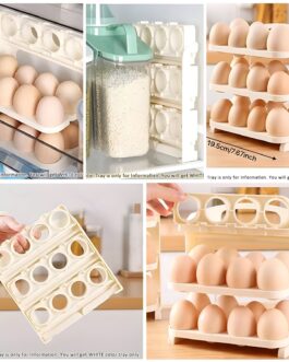 Egg Holde Rolling Storage Container Space-saving Rack for Kitchen Refrigerator Space Saving Egg Holder(random color )