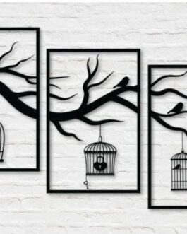 3pec set Tree art Wall hanging decoration MDF wood material