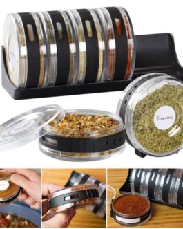 Spice Rack Set Kitchen Spice Jar, Rack Can Containers, Pepper Shakers Box Salt Cellar Sugar Bowl (Set of 6)