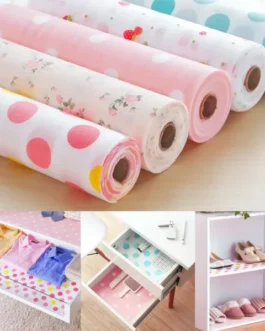 Non Slip Kitchen Printing Antibacterial Cabinet Plastic Foam Household Wardrobe Moisture Drawer mat Shelf Sheets (45ê200) (random color)