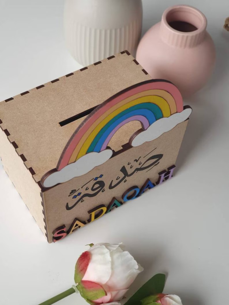 Paint your own sadqa box Kids Coloring craft + Sadqa box - Image 2