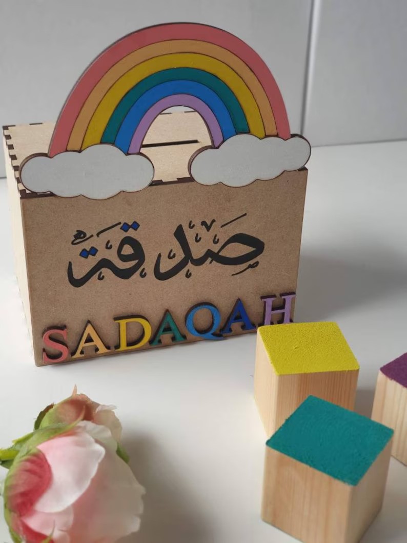 Paint your own sadqa box Kids Coloring craft + Sadqa box - Image 3