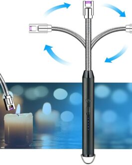Arc Lighter with USB Charging,Flameless Windproof,LED Battery Display,Safety Switch,Rotate 360 Degrees,for Aromatherapy (Random Colors)