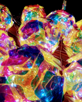 ( 16 Pcs ) Multi Crystal Flower Balls Fairy Light